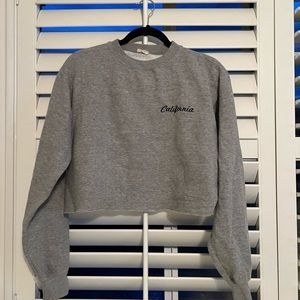 John Gault cropped grey “California” hoodie